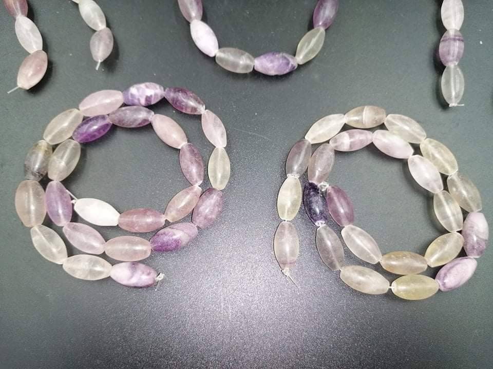 Fluorite lot pierced oval forms Crystal pierced(with hole)-Healing Gemstone-New Age Polished Semi-Precious Rocks for DIY Jewelry Making Bulk
