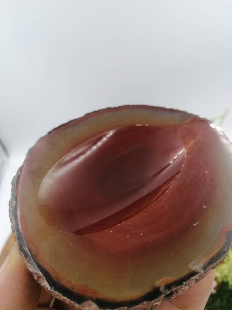 Natürlicher roter Feuerachat-Aschenbecher, Heilkristall, Sternzeichen-Mineralstein