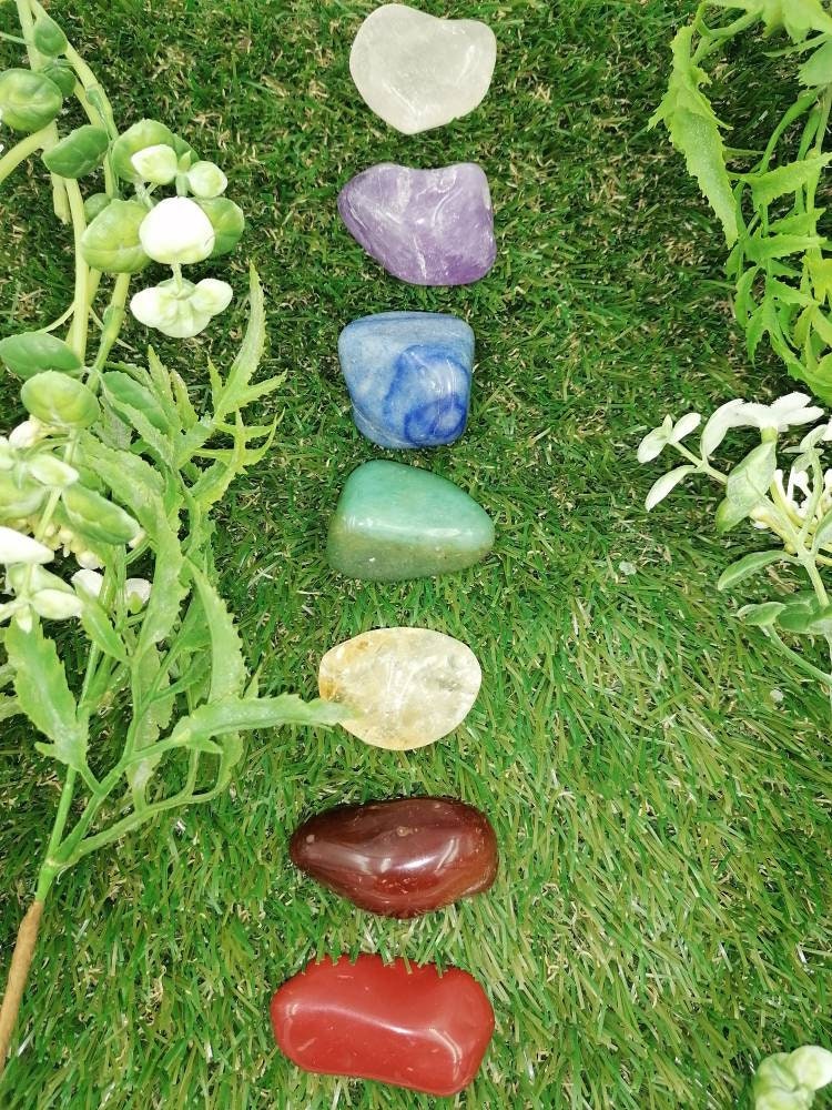 HUGE Chakra Stone Set, Chakra Stones, 7 Chakra Crystals, Crystal Therapy, Crystals, Tumbled Stones, Reiki, Spirituality, Metaphysical