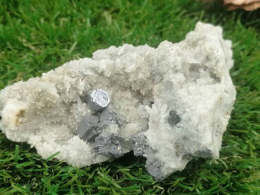 Special Natural Compination of Cluster Quartz Crystal with Calcite Galenite Pyrite Cube Collection Piece