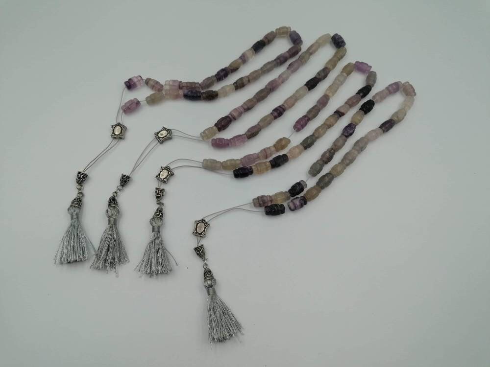 Fluorite-Handmade-Worry beads-Meander-Greek kompoloi-Greek coulture-Gift idea-Men's accessories