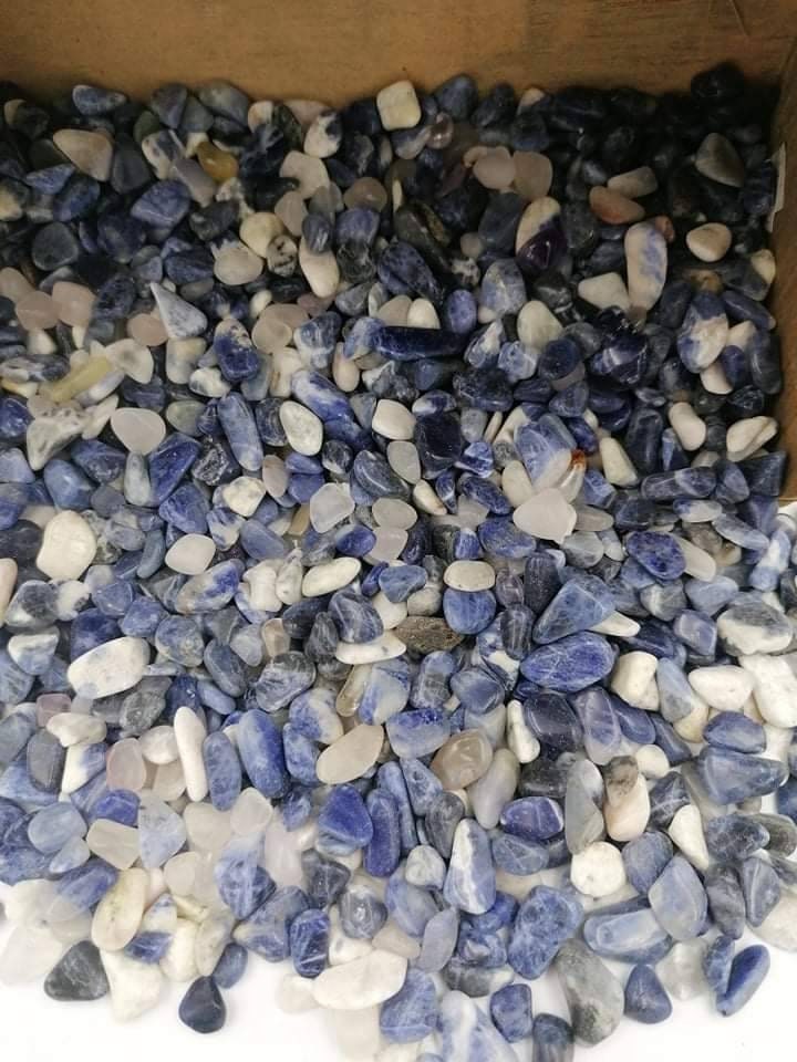 Sodalite Crystal Chips, Tumbled Healing Gemstone, New Age Polished Semi-Precious Rocks