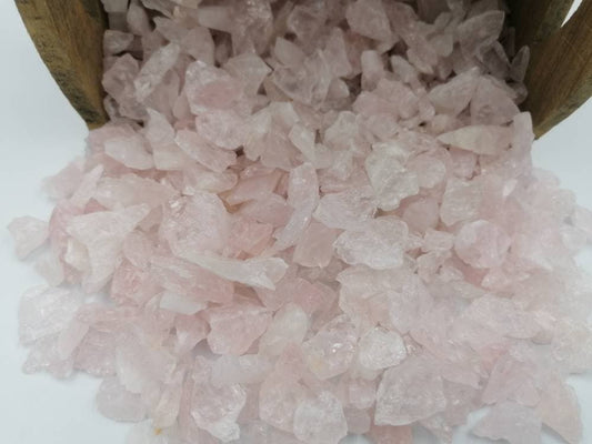 Rose Quartz Crystal Chips, Tumbled Healing Gemstone, New Age Rough Semi-Precious Rocks