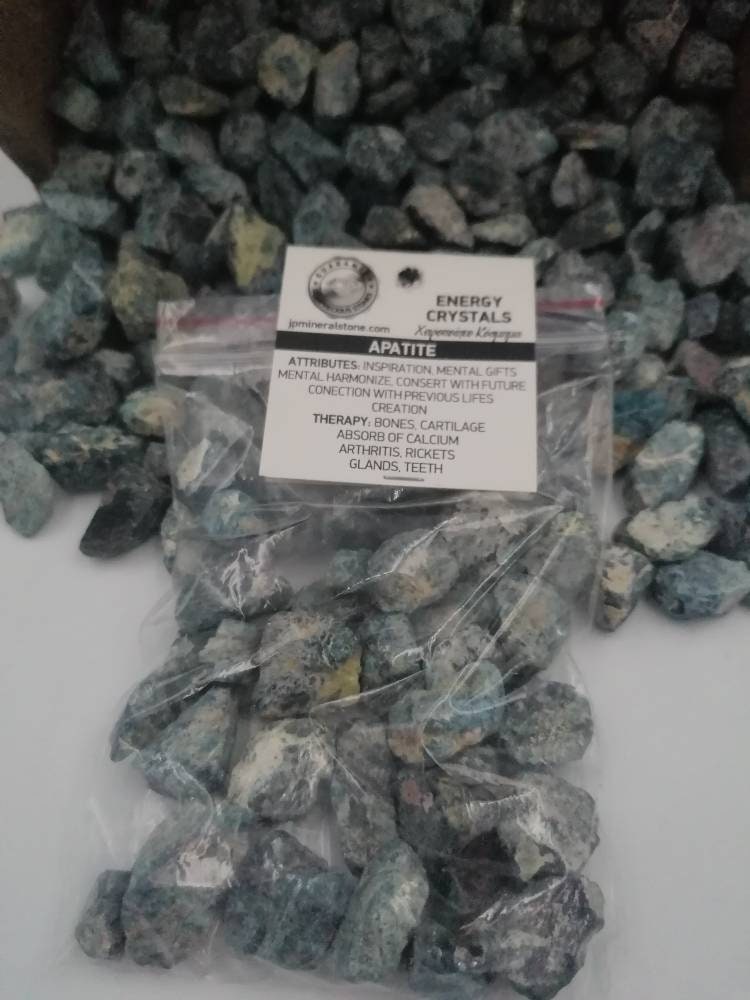 Apatite Crystal Chips, Tumbled Healing Gemstone, New Age Rough Semi-Precious Rocks