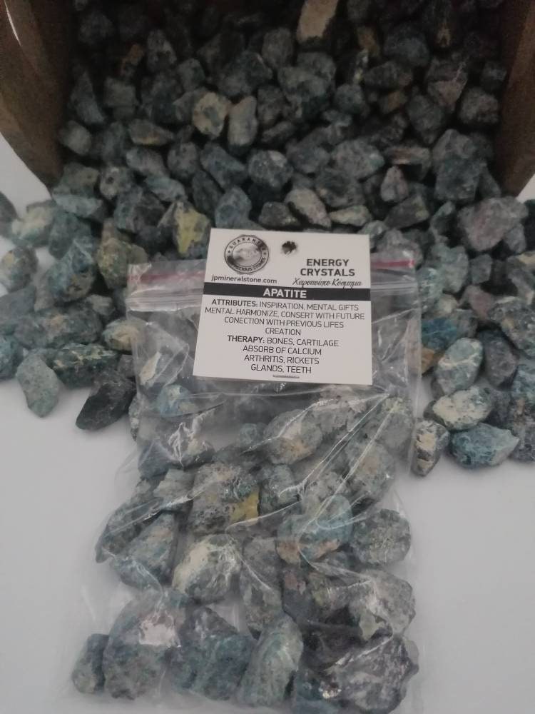 Apatite Crystal Chips, Tumbled Healing Gemstone, New Age Rough Semi-Precious Rocks
