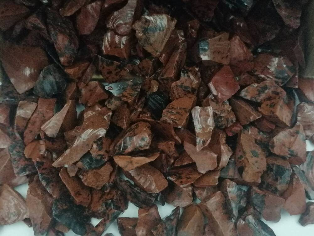 Obsidian Crystal Chips, Tumbled Healing Gemstone, New Age Rough Semi-Precious Rocks