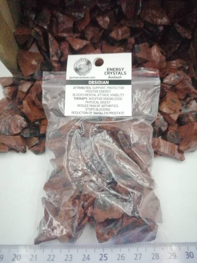 Obsidian Crystal Chips, Tumbled Healing Gemstone, New Age Rough Semi-Precious Rocks