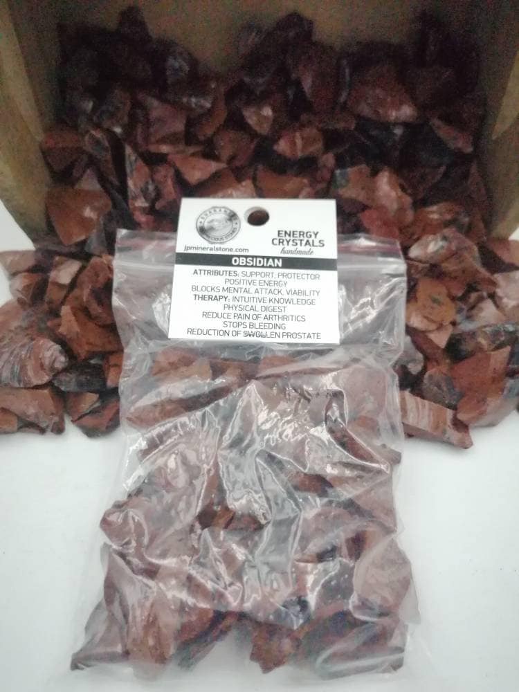 Obsidian Crystal Chips, Tumbled Healing Gemstone, New Age Rough Semi-Precious Rocks