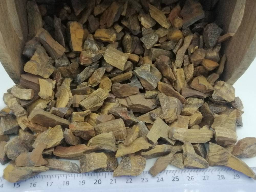 Tiger's Eye Crystal Chips, Tumbled Healing Gemstone, New Age Rough Semi-Precious Rocks