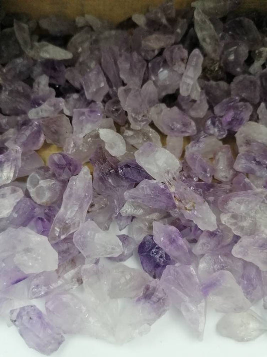 Amethyst Crystal Chips, Tumbled Healing Gemstone, New Age Rough Semi-Precious Rocks