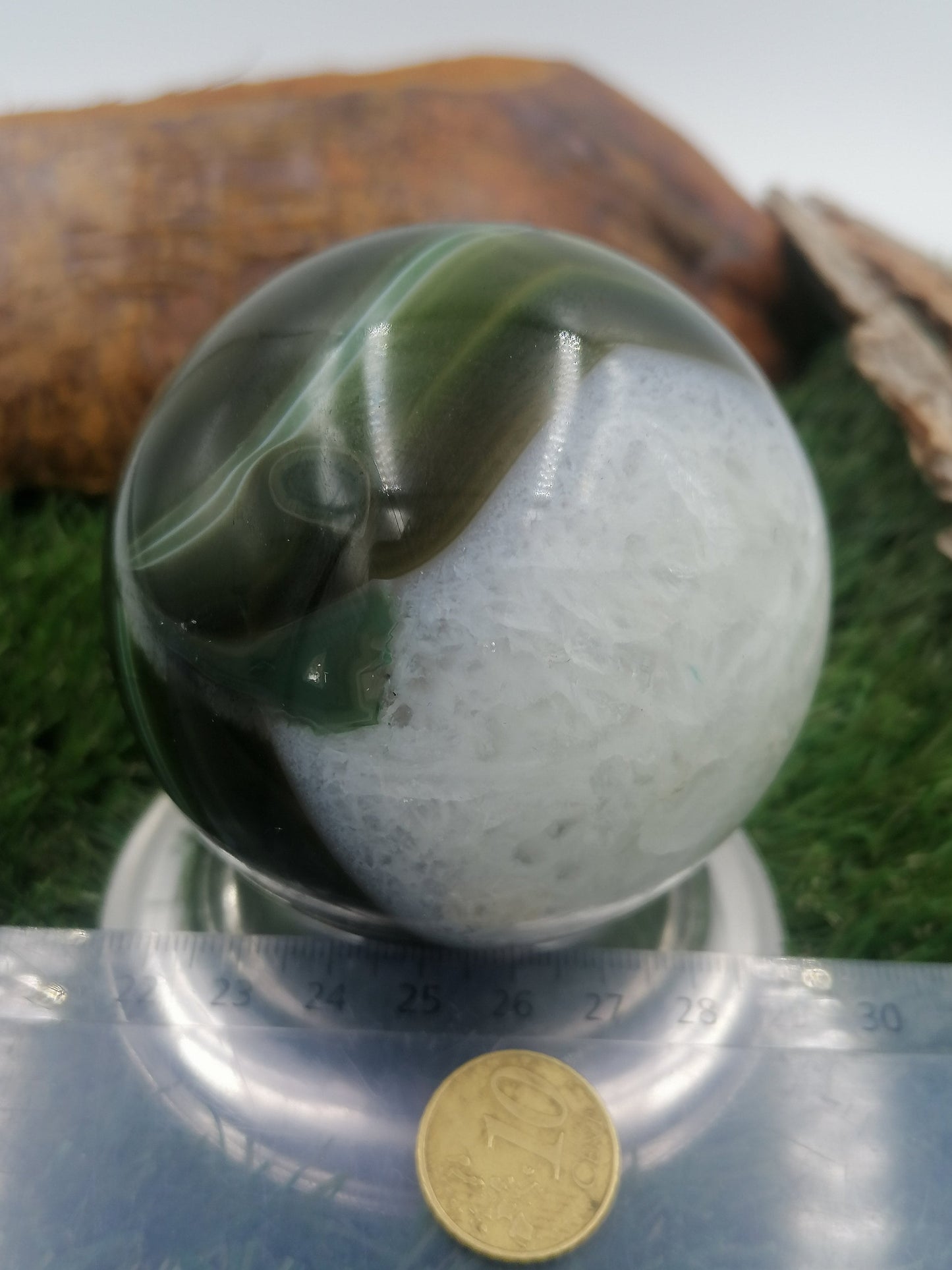 Crystal Green Agate Sphere ~ perfect For Crystal Healing, Crystal Grid, Crystal Ball ~ Metaphysical Healing, Meditation
