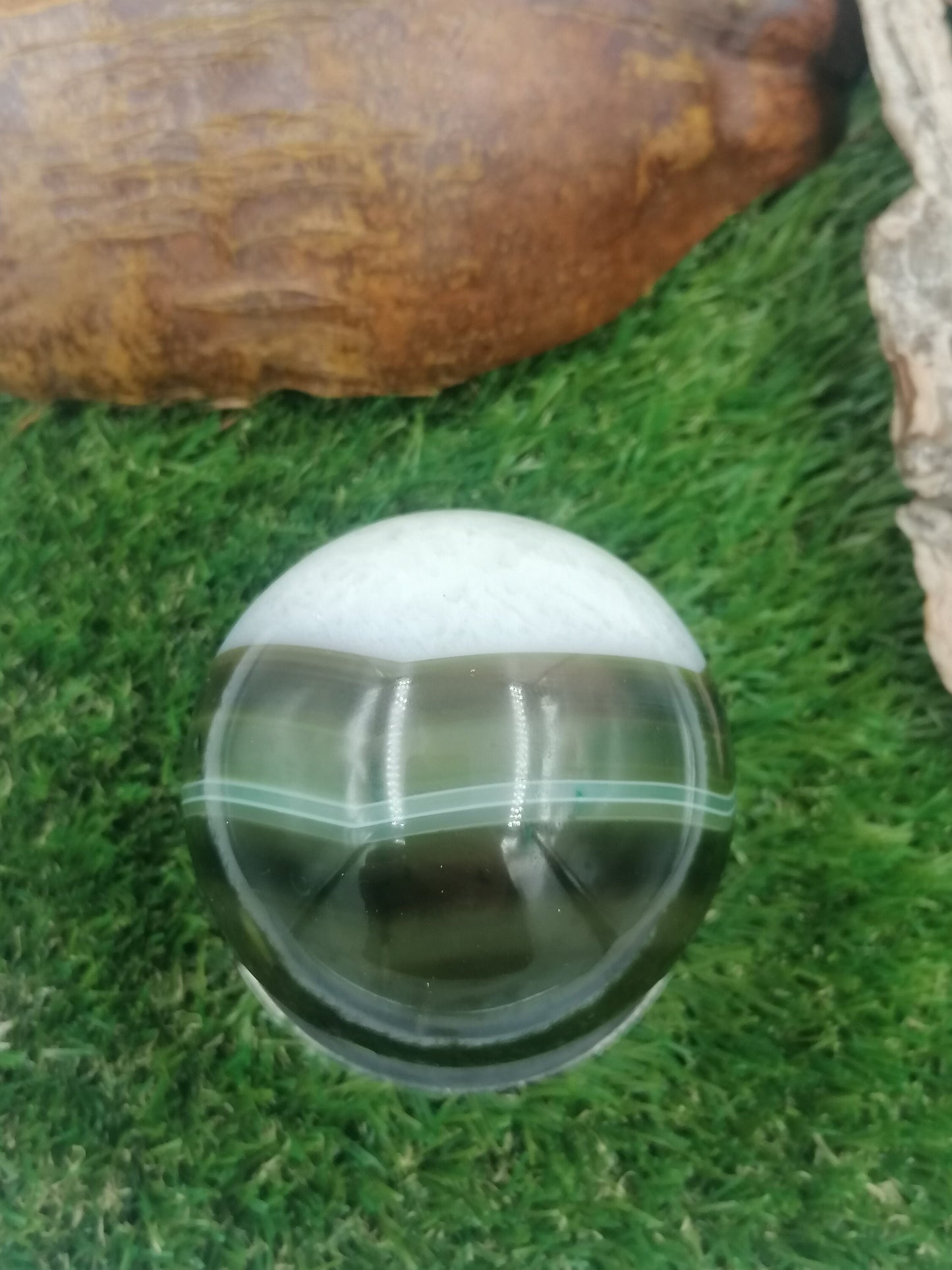 Crystal Green Agate Sphere ~ perfect For Crystal Healing, Crystal Grid, Crystal Ball ~ Metaphysical Healing, Meditation