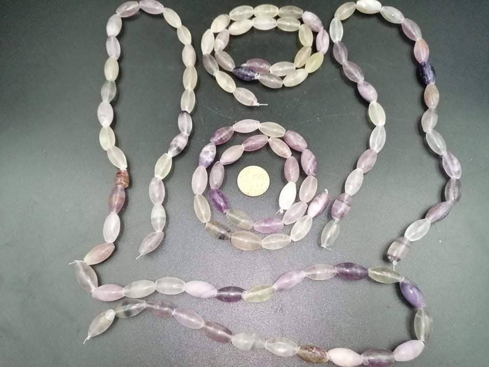 Fluorite lot pierced oval forms Crystal pierced(with hole)-Healing Gemstone-New Age Polished Semi-Precious Rocks for DIY Jewelry Making Bulk