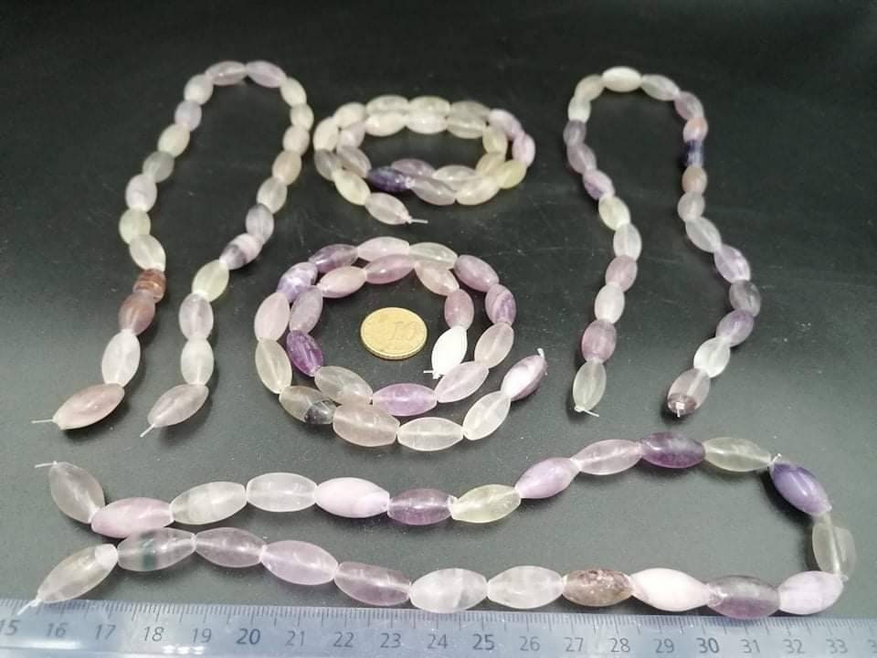 Fluorite lot pierced oval forms Crystal pierced(with hole)-Healing Gemstone-New Age Polished Semi-Precious Rocks for DIY Jewelry Making Bulk