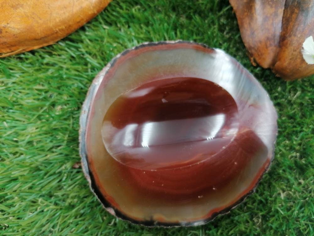 Natürlicher roter Feuerachat-Aschenbecher, Heilkristall, Sternzeichen-Mineralstein