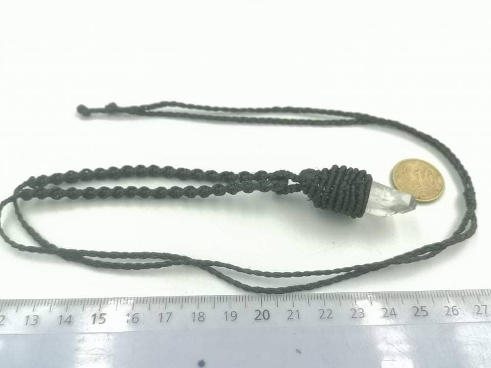 Quartz Crystal Rough Mineral Stone Brazilian Crystal Healing Makrame Wrapped Necklace Protection Gift Accessories