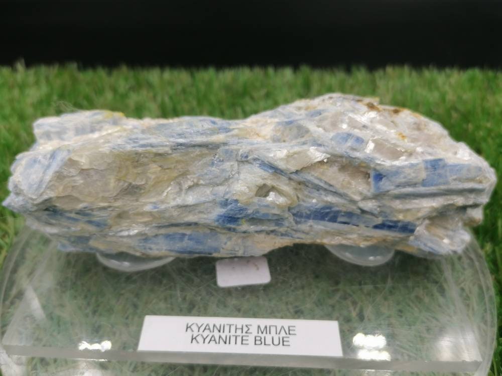 Natural Kyanite Blue Blades That Is Based On A Plexiglass Crystal Rough Stone Zodiac Mineral Stone