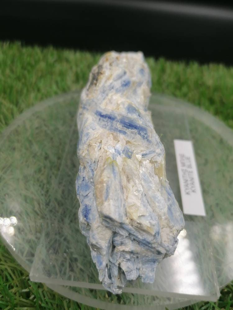 Natural Kyanite Blue Blades That Is Based On A Plexiglass Crystal Rough Stone Zodiac Mineral Stone
