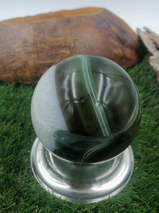 Crystal Green Agate Sphere ~ perfect For Crystal Healing, Crystal Grid, Crystal Ball ~ Metaphysical Healing, Meditation