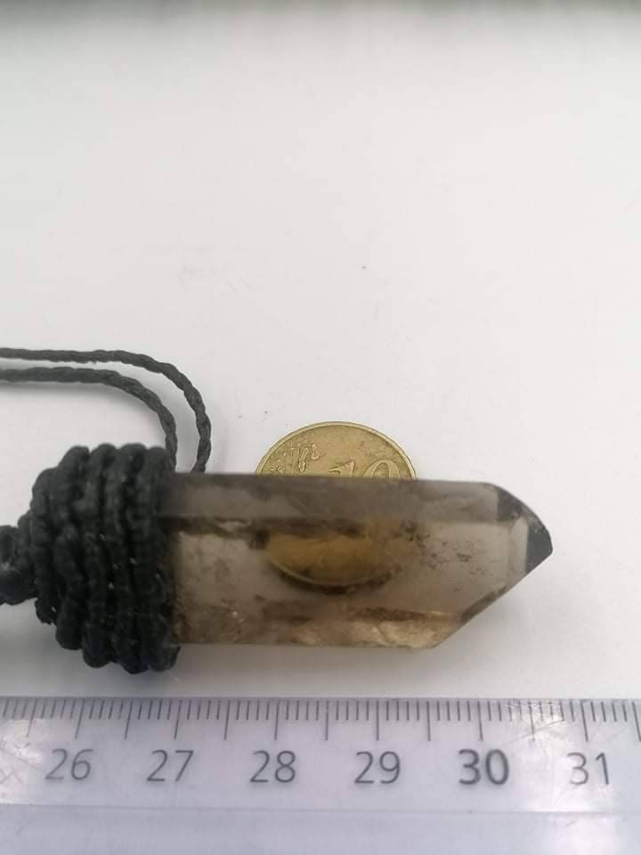 Crystal Smoked Quartz Rough With Macrame Wrapped Mineral-Spirit Healing Power Gift Decoration Protection