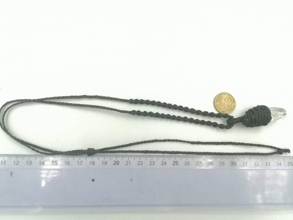 Quartz Crystal Rough Mineral Stone Brazilian Crystal Healing Makrame Wrapped Necklace Protection Gift Accessories