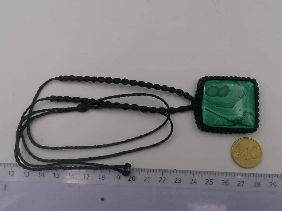Malachite Crystal Healing Makrame Wrapped Necklace Protection Gift Accessories