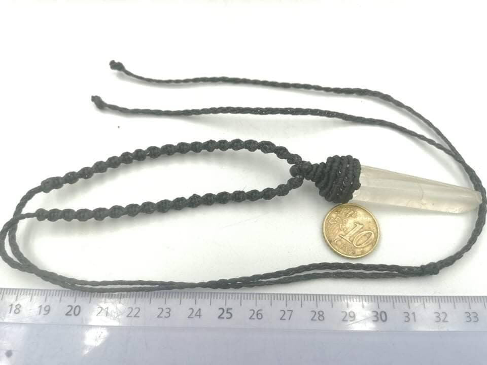 Quartz Crystal Rough Mineral Stone Brazilian Crystal Healing Makrame Wrapped Necklace Protetion Gift Accessories