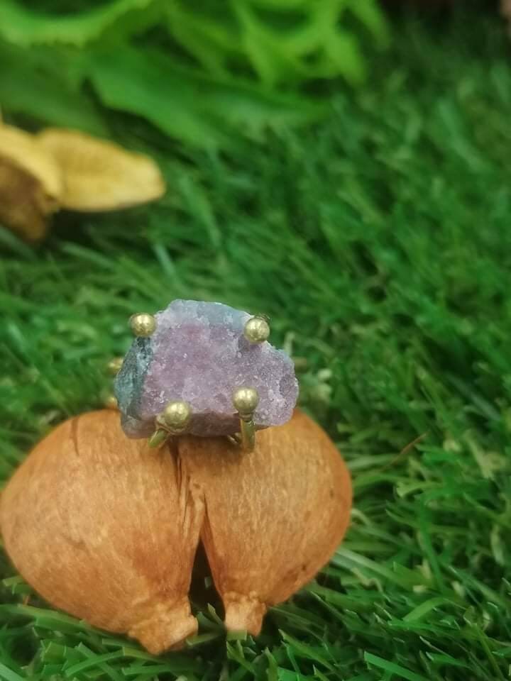 Pink turmaline Crystal Healing Ring - Master Healer, Chakra Alignment, Aura Protection, Amplifier