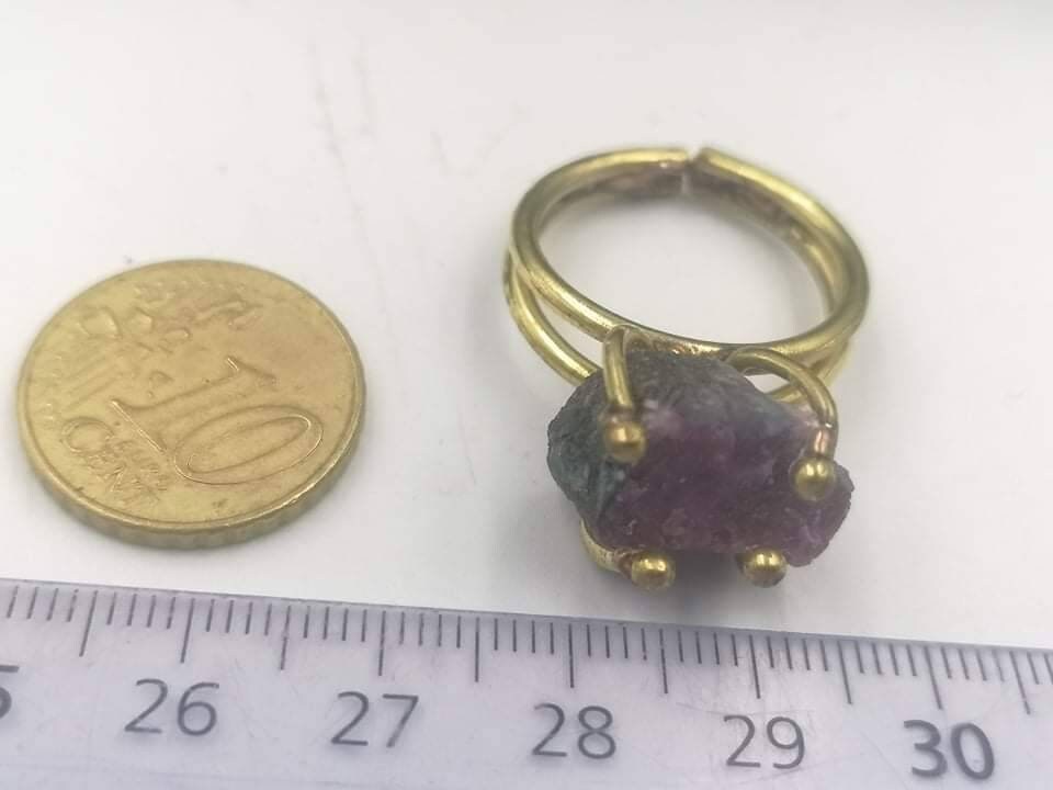 Pink turmaline Crystal Healing Ring - Master Healer, Chakra Alignment, Aura Protection, Amplifier