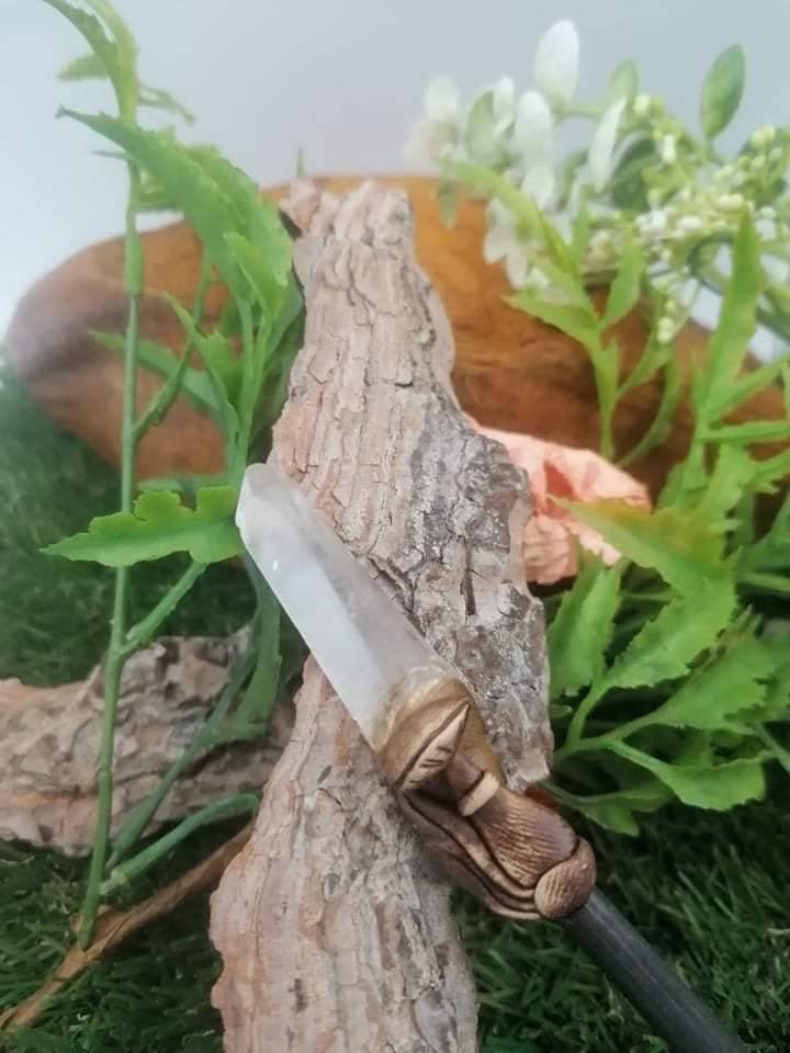 Natural Crystal Quartz Laizer Lemurian Wand -Fairy wand-Wizard wand-Nature Wand Healing Crystal Zodiac Mineral Stone