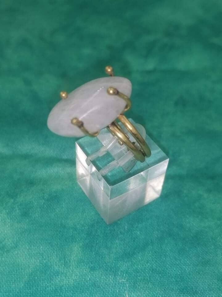 Moonstone Crystal Healing Ring - Master Healer, Chakra Alignment, Aura Protection, Amplifier