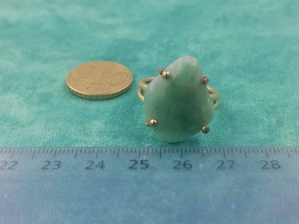 Amazonite Rough Crystal Healing Ring - Master Healer, Chakra Alignment, Aura Protection, Amplifier