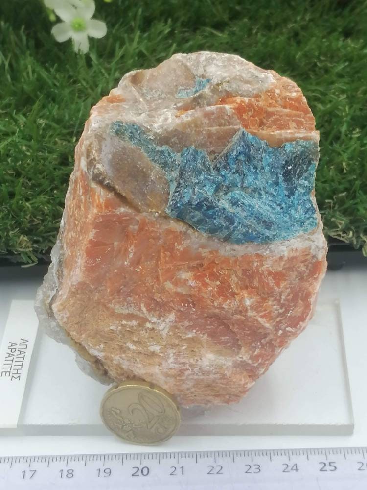 Natural Crystal Apatite Orange and Blue Collection Speciment Healing Stone Birtsthone Crystal Protection Decoration Mineral
