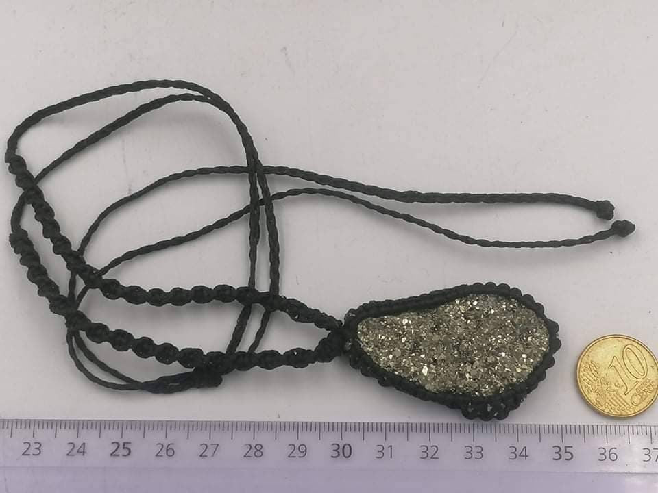 Pyritkristall Handgemachte gewickelte Makramee Halskette