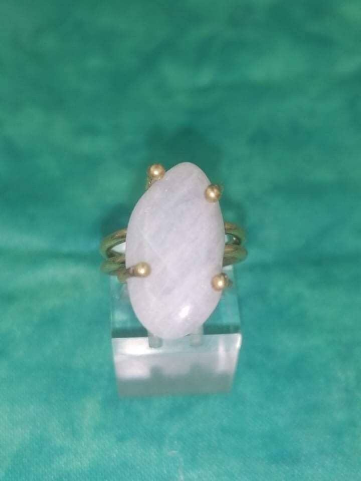 Moonstone Crystal Healing Ring - Master Healer, Chakra Alignment, Aura Protection, Amplifier