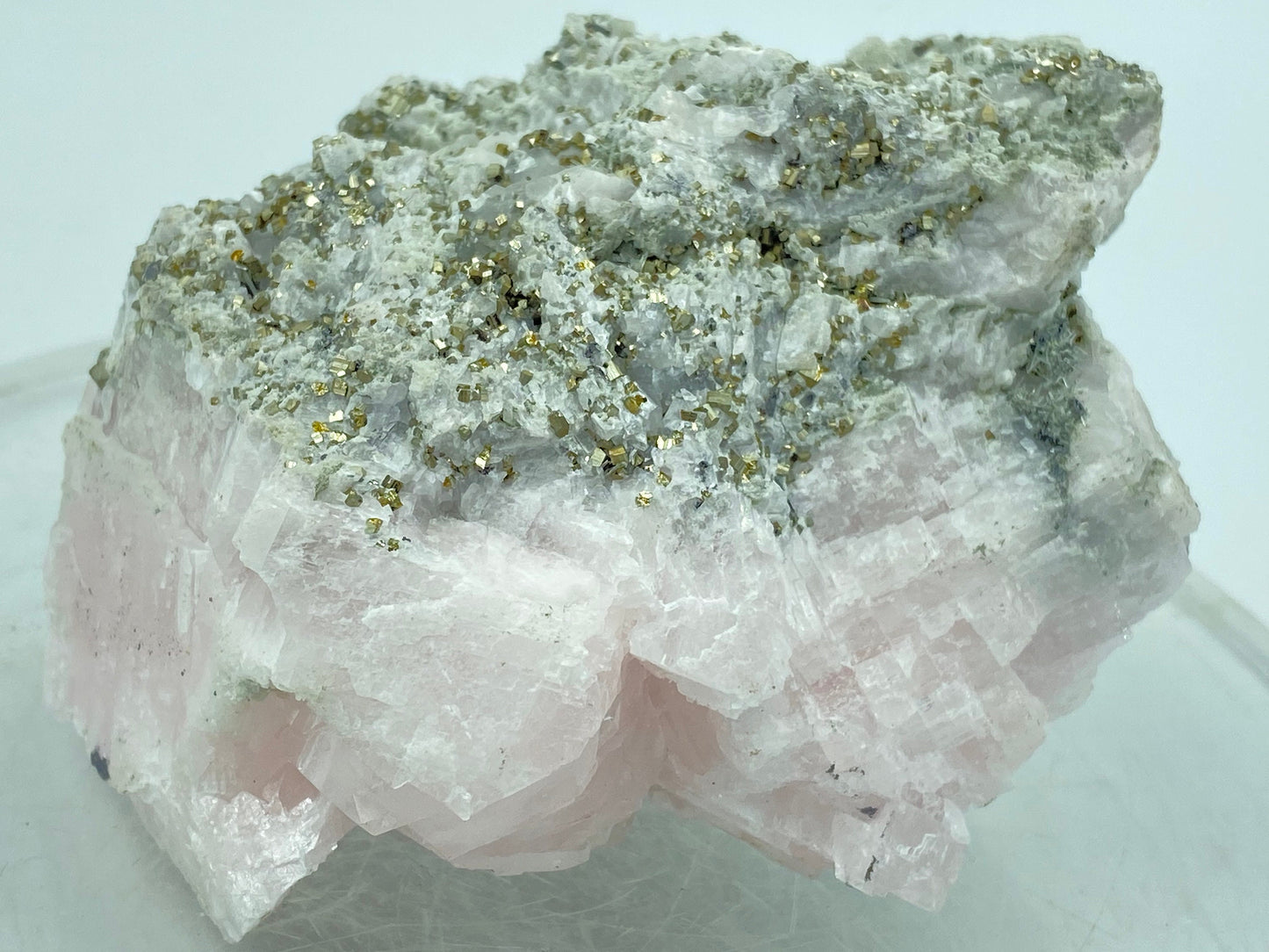 Pink Calcite and Pyrite Rough Mineral for HEALING and LOVE