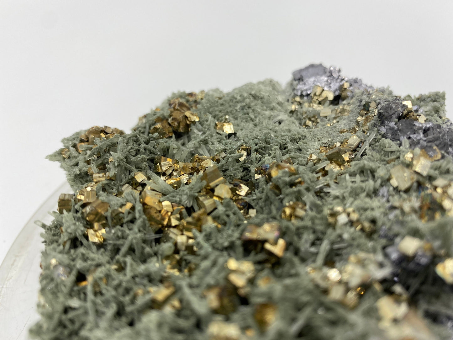 Galena with Pyrite cubes - Clear Quartz - chalcopyrite / Rough Mineral Stone