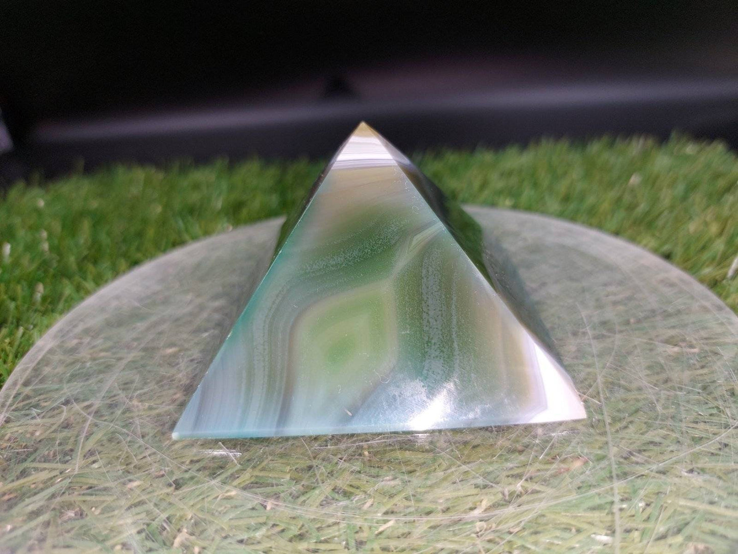Beautiful Agate Pyramid, Reiki Healing Crystal, Gift Idea
