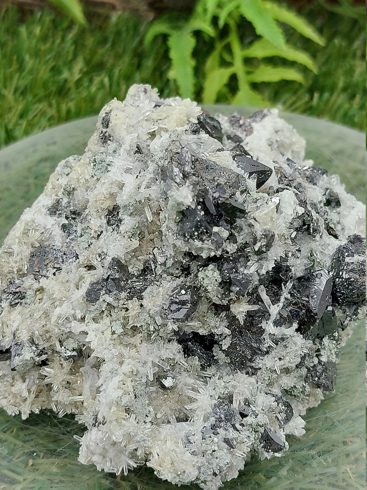 UNIQUE Combination Natural Rough Speciment with Galena - Calcite - Quartz Spikes