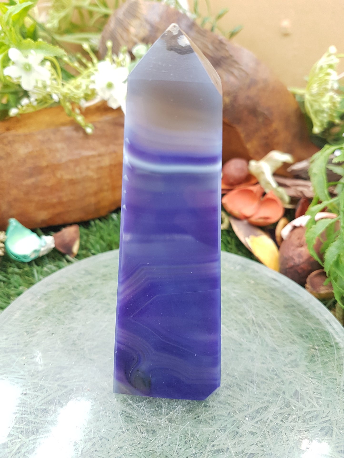 RARE Blue and White Tower Agate for HEALING, Protecting and Meditation