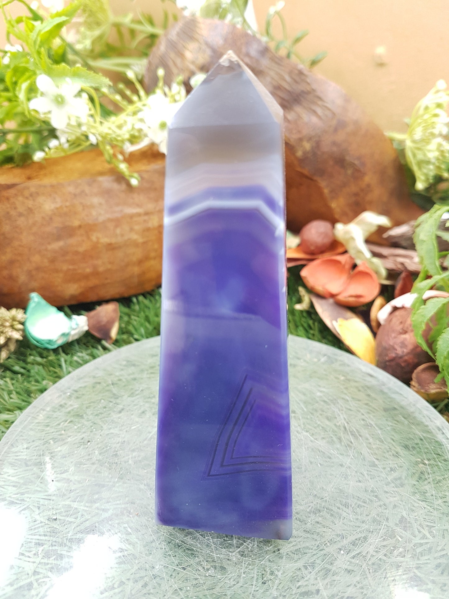 RARE Blue and White Tower Agate for HEALING, Protecting and Meditation