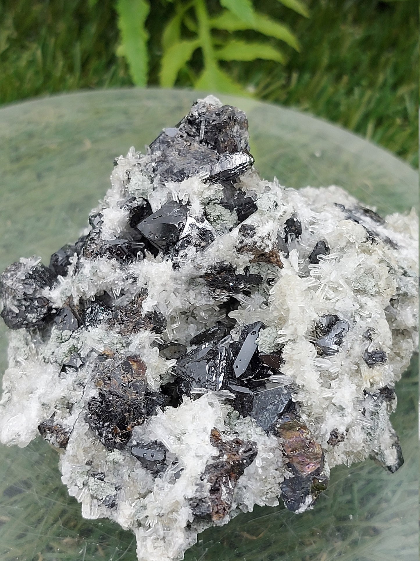 UNIQUE Combination Natural Rough Speciment with Galena - Calcite - Quartz Spikes