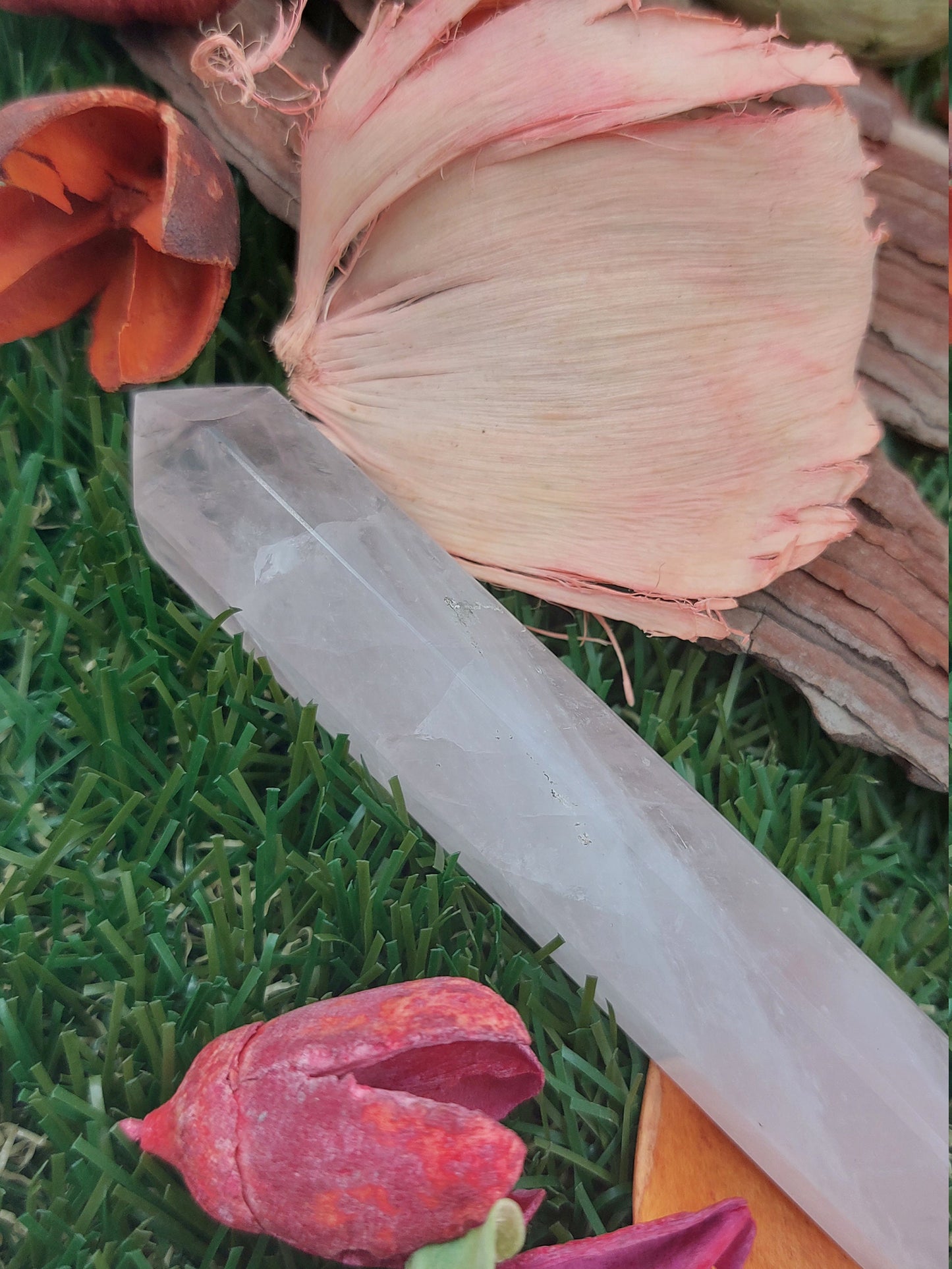 Natural Pink Quartz Crystal Wands - Yoni Massage