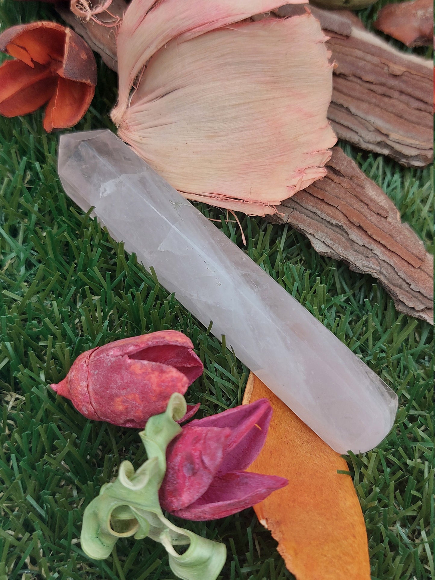Natural Pink Quartz Crystal Wands - Yoni Massage