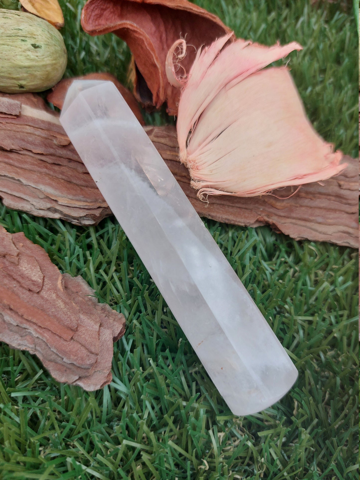 Natural Pink Quartz Crystal Wand - Yoni Massage