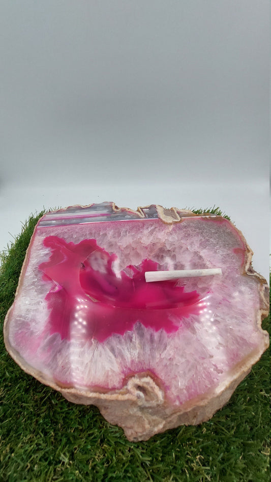 Pink Agate Ashtray - Soothing Crystal - Crystal Healing - Chakra