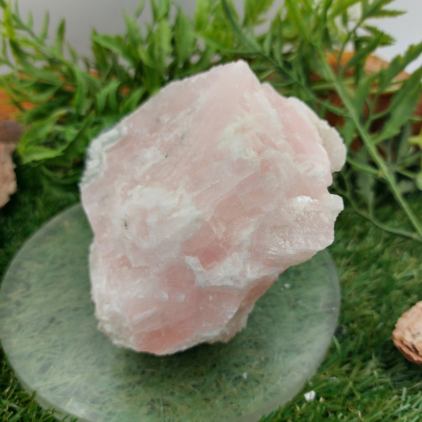 Collector's Piece - Pink Manganoan Calcite Rough Mineral - Heart Chakra Healing