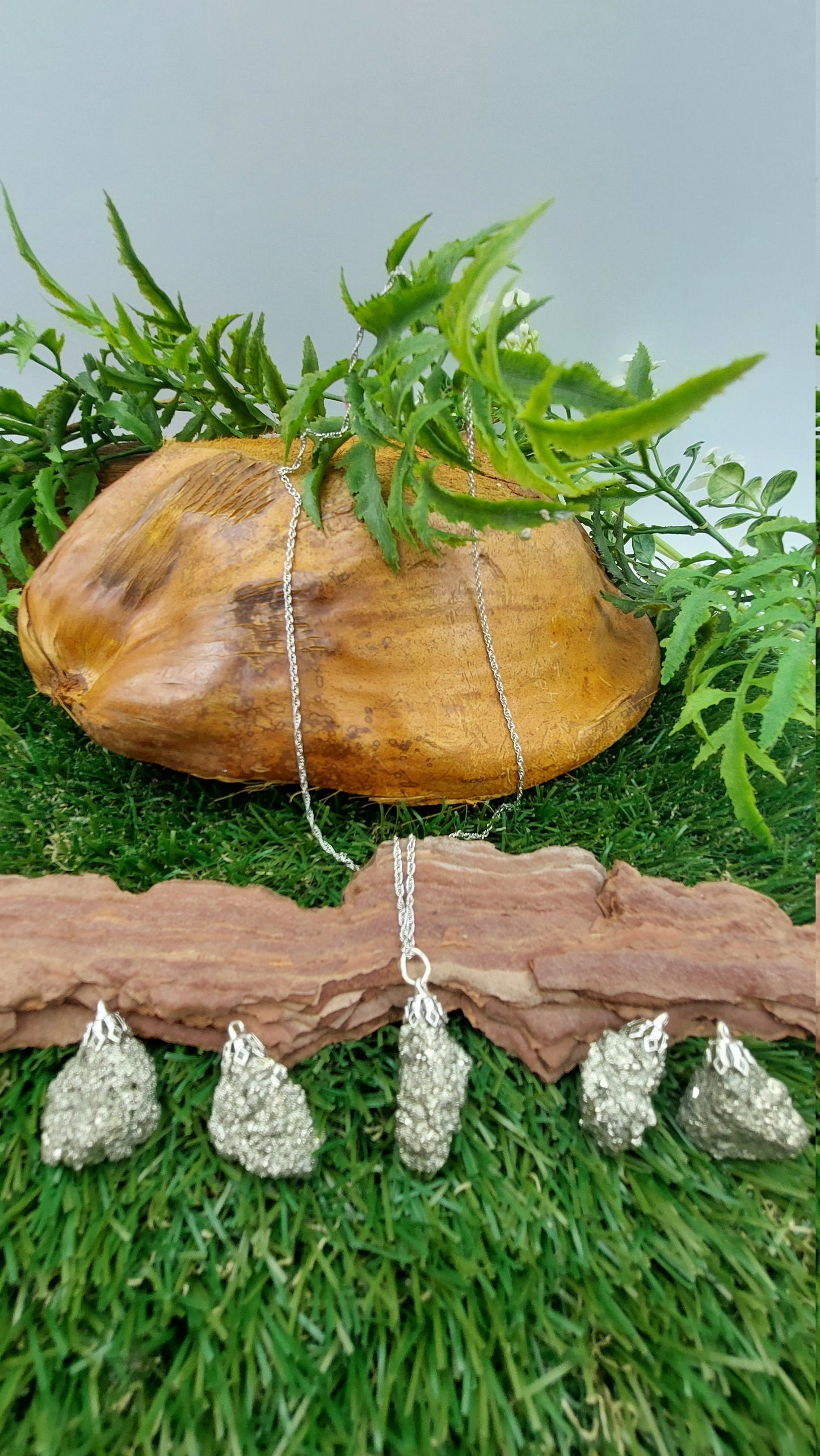 Natural Rough Pyrite Sterling Steel Necklace Healing Crystal Accessories Zodiac Mineral Stone