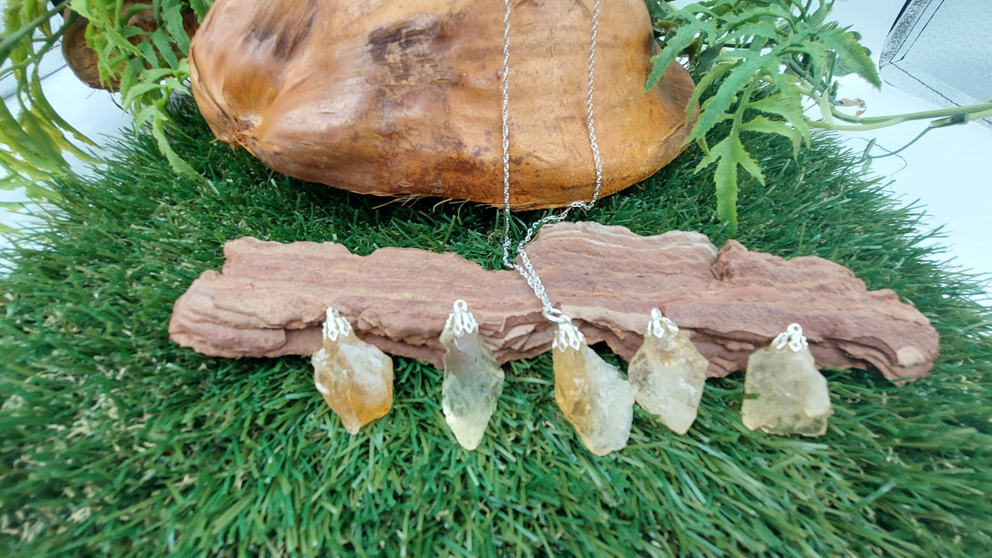Natural Citrine Rough Crystal Necklace