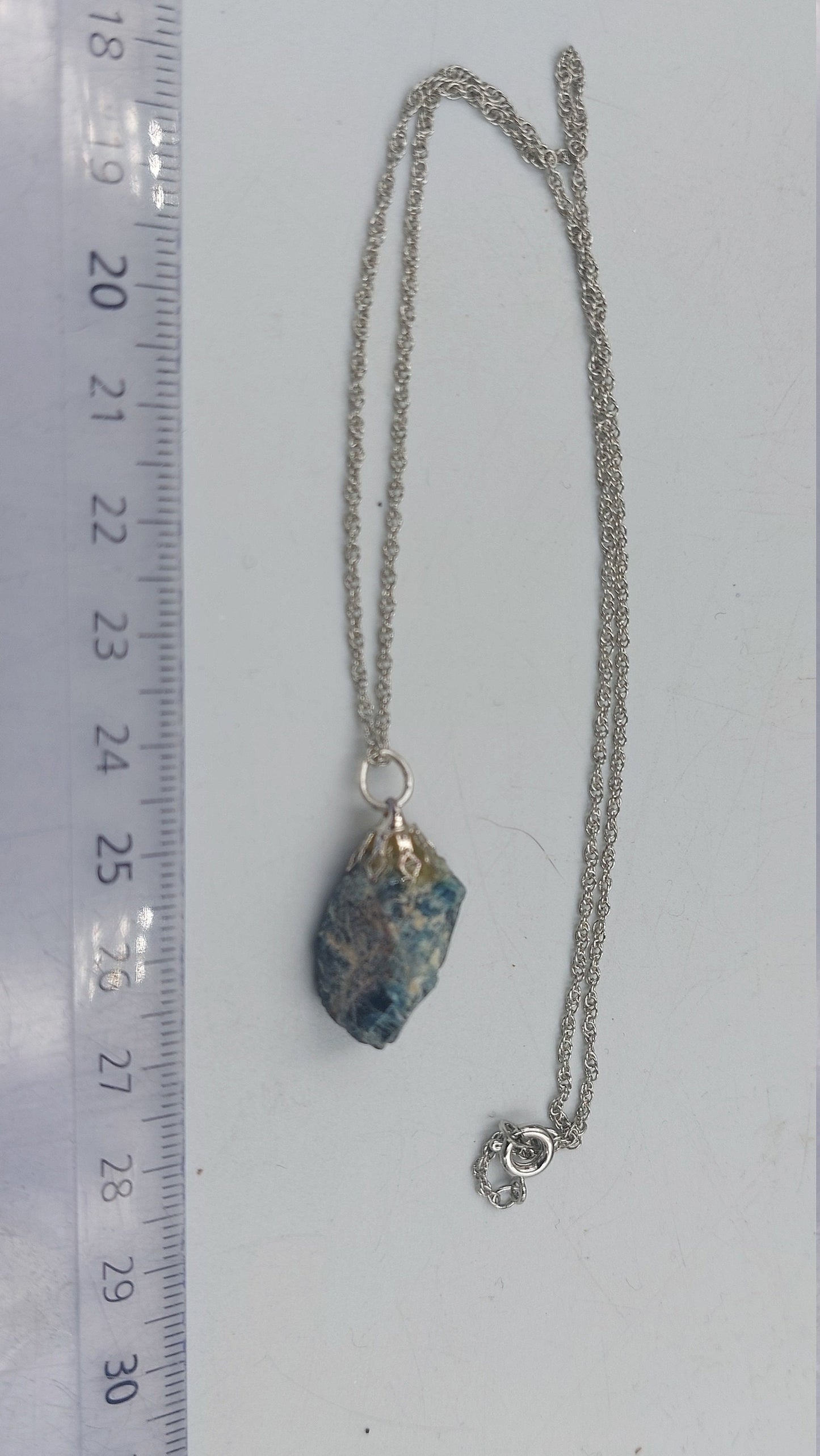 Natural Apatite Sterling Steel Necklace Healing Crystal Accessories Zodiac Mineral Stone